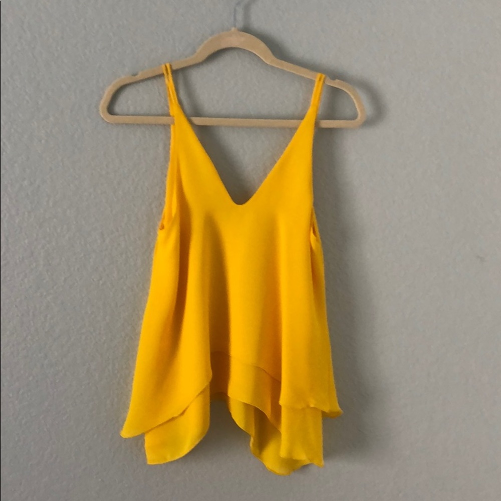 Yellow flowy tank top